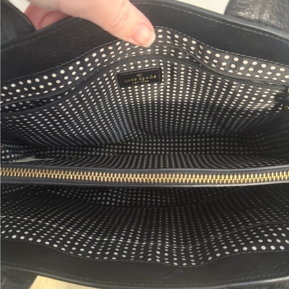 Kate Spade Quinn Villabella Avenue Tote Bag in Cream Pebble Leather Black Bow - Picture 11 of 13